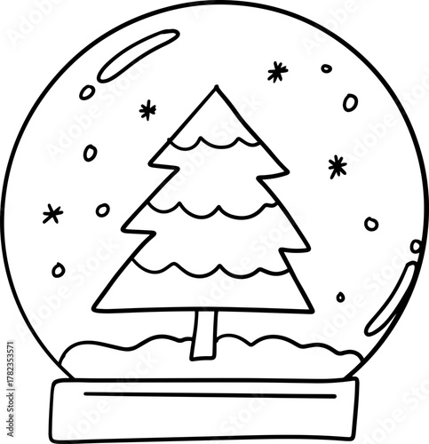 Line art vector christmas element