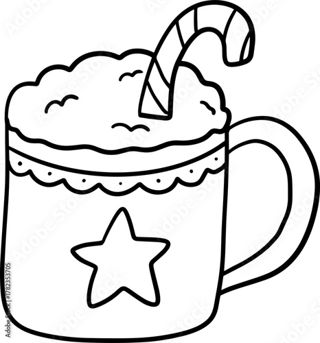 Line art vector christmas element