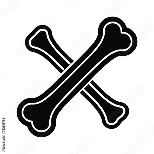 Crossbones Symbol Isolated on White Background For Halloween Designs and Pirate Themes