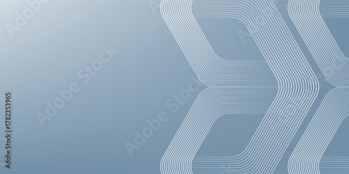 Abstract hexagon lines on gray background. Geometric stripe line art design for poster, brochure, cover, website, banner.