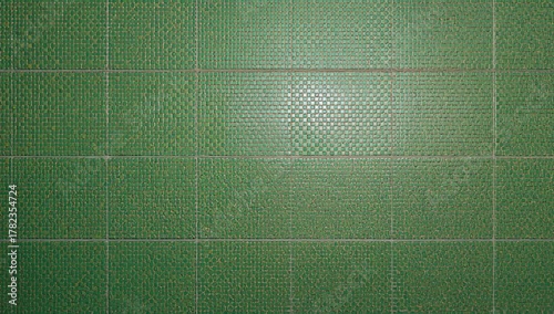 A tiled floor featuring green dots, suitable for use as a background in design and layout