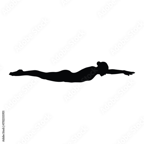 Silhouette of a Swimmer in Butterfly Stroke swimming