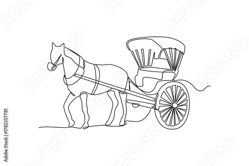 Simple continuous line drawing of all about transportation. simple line, creativity designer. Vector, Designer.