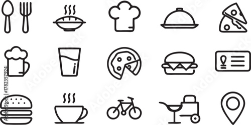 Restaurant & Food Service Icons Set