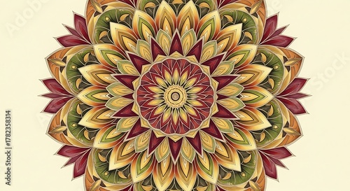 Floral Mandala Art - Intricate Design in Earthy Tones.