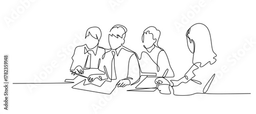 One continuous single drawing line art flat doodle student, education, school, teenage, study, person, rest, learning. Isolated image hand draw contour on a white background,