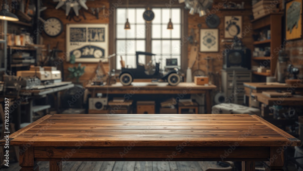 Fototapeta premium Workspace with tools and materials, focus on efficiency