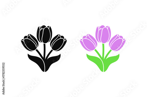 Bouquet of flowers. Abstract tulips