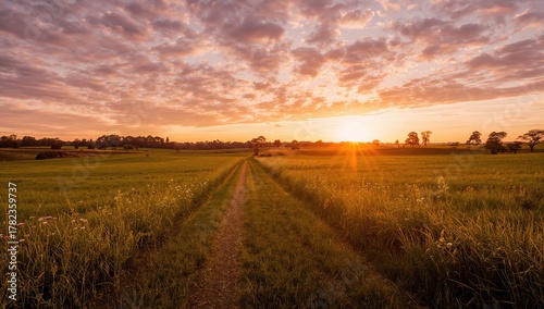 Lush Green Meadow Beneath a...