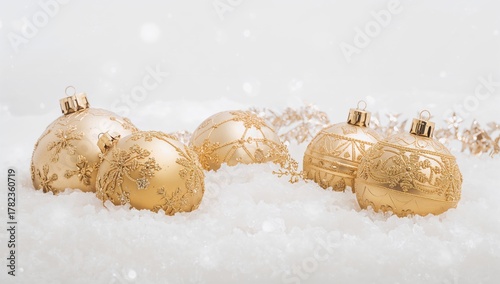 Golden Christmas ornaments ...