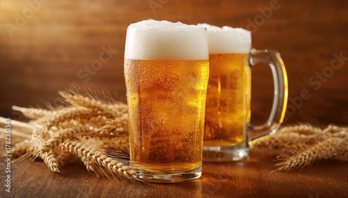 A glass of beer accompanied...