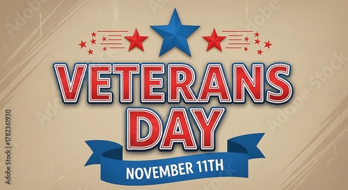 Show your patriotic pride with this Veterans Day design honoring our heroes this November 11th, featuring red, white, and blue elements perfect for celebrations and remembrance