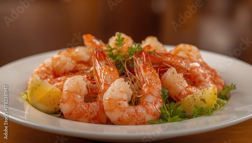 Large Shrimp Arranged On A ...