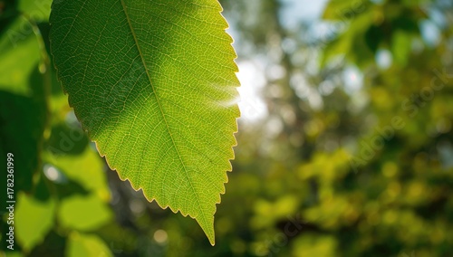 Close-up of green leaf text...