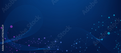 Futuristic Digital Connection Background  Wavy Lines Abstract