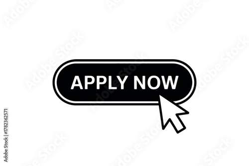 Click the apply now button with a cursor on a white background for immediate access and easy online application