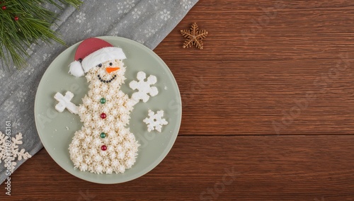 A candy snowman on a plate ...