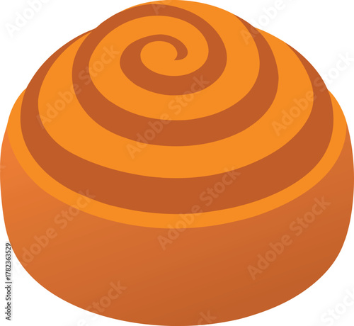 Warm Colored Sticky Bun Illustration for Bakery Menu and Food Art