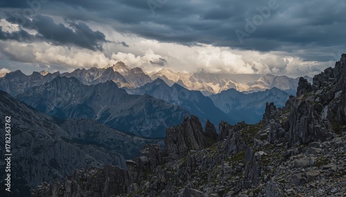 Tall, sun-drenched peaks do...