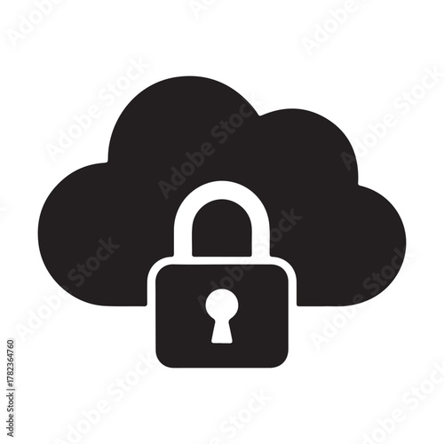 Cloud Lock Secured Cloud Data Privacy Protection Icon