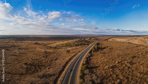 Aerial view of a road windi...