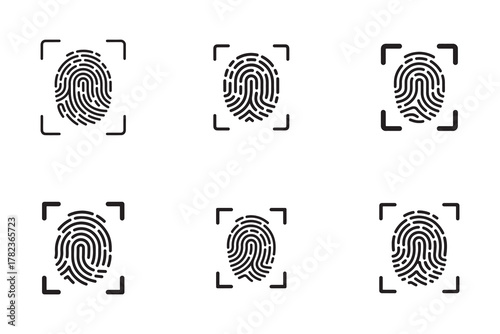 Biometric Fingerprint Scan Security Authentication Icon