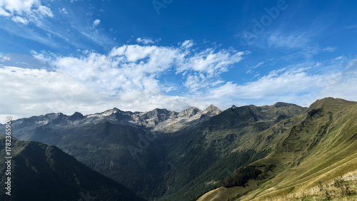 Landscape and views while hiking in the Pyrenees Southern France