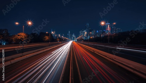 Illuminated car trails at n...