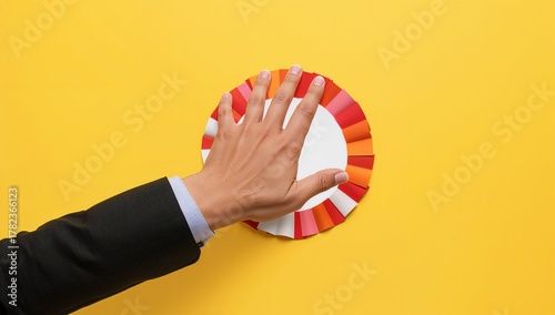 A hand extends upward throu...