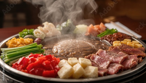 A Bowl of Sukiyaki Served a...