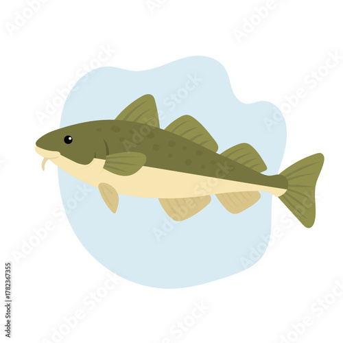 Arctic cod swims gracefully in cold northern waters, cod thrives beneath icy surface, cod remains vital for marine ecosystem and arctic life balance, symbol of resilience and nature.