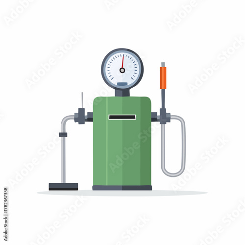 Green gas pump vector illustration, equipment for fuel and energy industry.