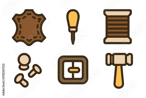 Detailed leatherworking tools for crafting and design in a workshop setting