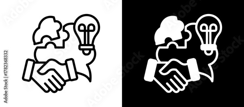 Cooperation whiteblack icon