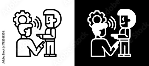 Listening Skills whiteblack icon