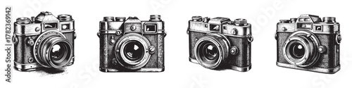 Collection of vintage cameras showcasing timeless design and craftsmanship.