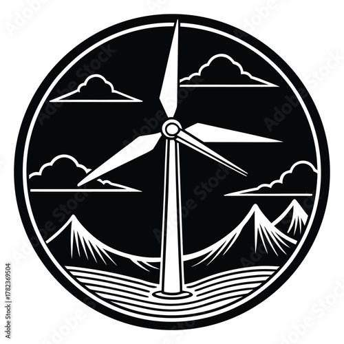 wind turbine vector illustration