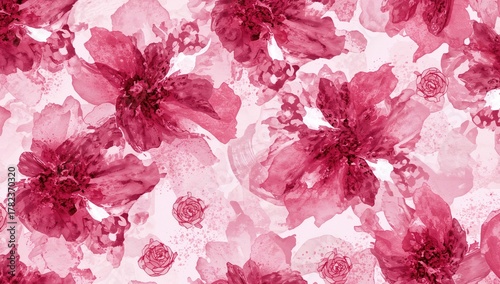 Seamless watercolor floral ...