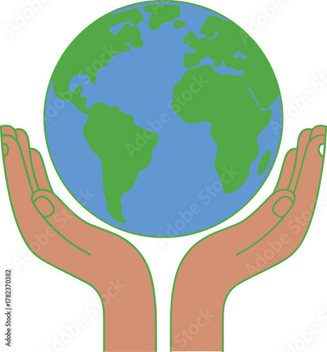 Hands gently holding the earth globe symbolizing care for the environment and global sustainability efforts
