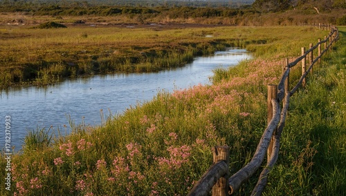 Scenic water surrounded by ...