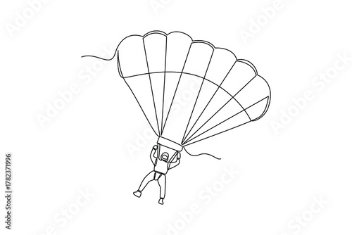 Simple continuous line drawing of all about paragliding activity. simple line, creativity designer. Vector, Designer.