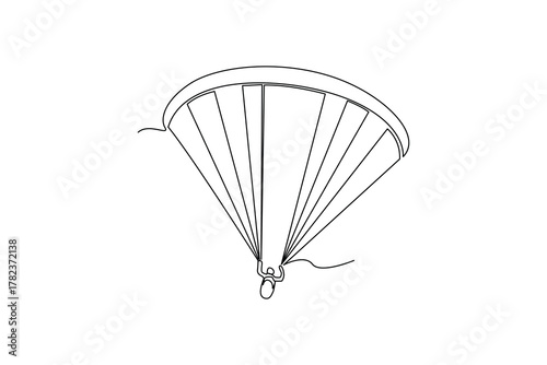 Simple continuous line drawing of all about paragliding activity. simple line, creativity designer. Vector, Designer.