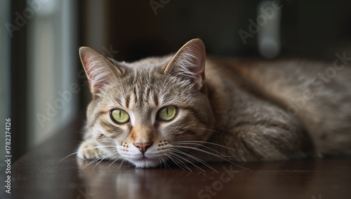 Sleepy cat resting its head...