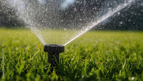 Close-up of a lawn sprinkle...