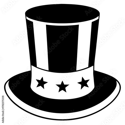 black hat with green ribbon