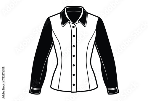 Elegant black and white long sleeved shirt design for women