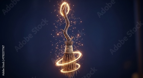 Enchanted Broomstick - A Magical Tool for Cleaning and Flying.