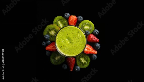 Fresh fruit kiwi smoothie a...