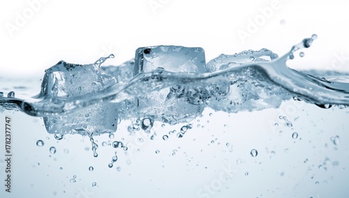 Close-up of ice cubes and b...
