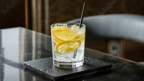 Fresh, cold infused water w...